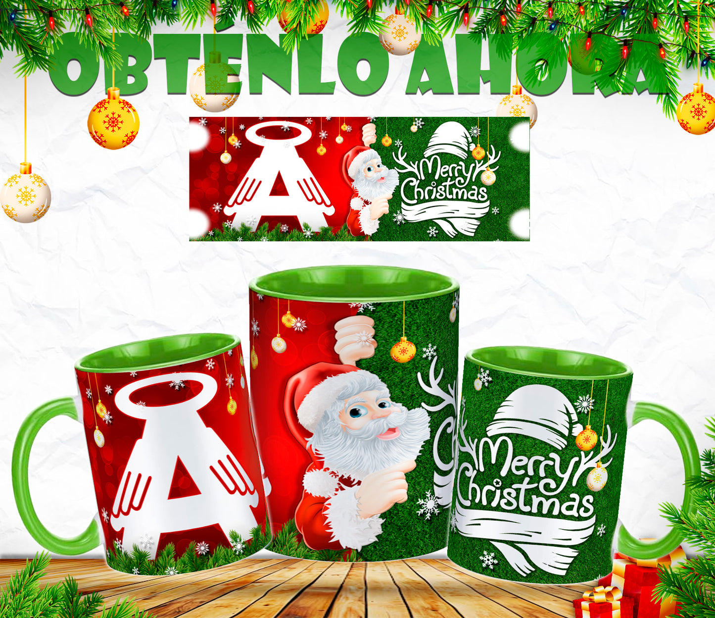 Tazas Personalizada con nombre 11oz navidad  p002