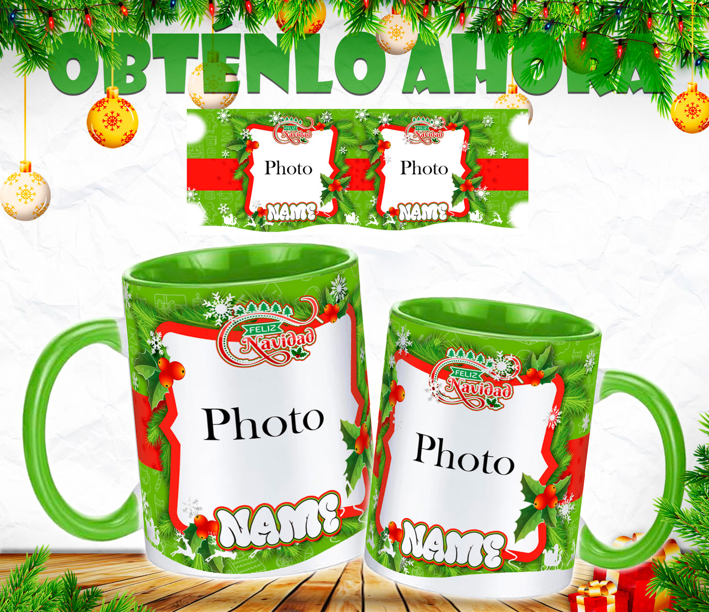 Taza personalizada 11oz  navidad p004