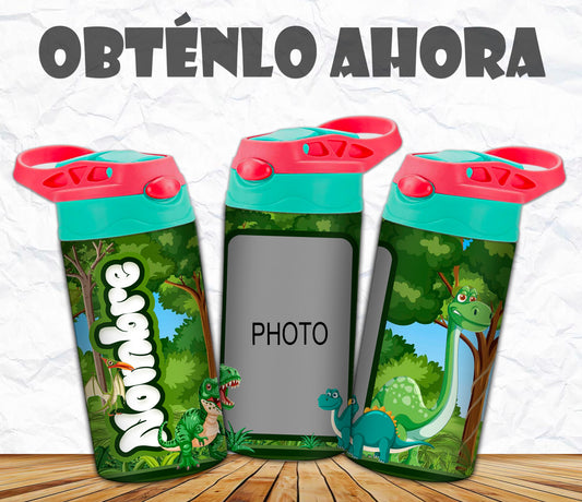 vaso de niño personalizado dinosaurio  p018