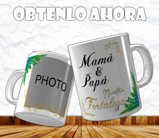 taza personalizada 11oz mamá y papá p021
