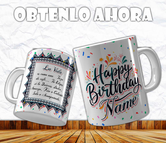 taza personalizada 11oz para cumpleañer@  p024