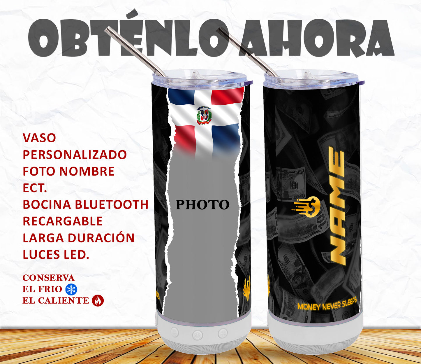 vaso 20oz Personalizado con bocina bluetooth p008