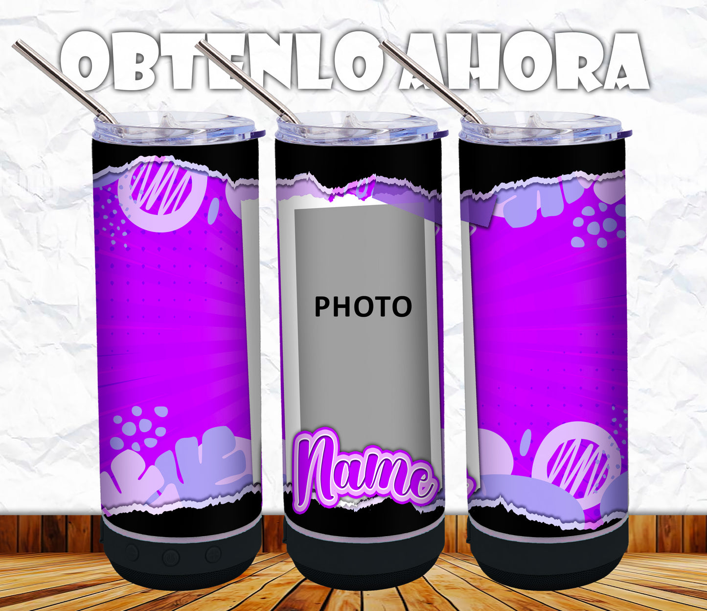 vaso personalizado 20oz con bocina p028