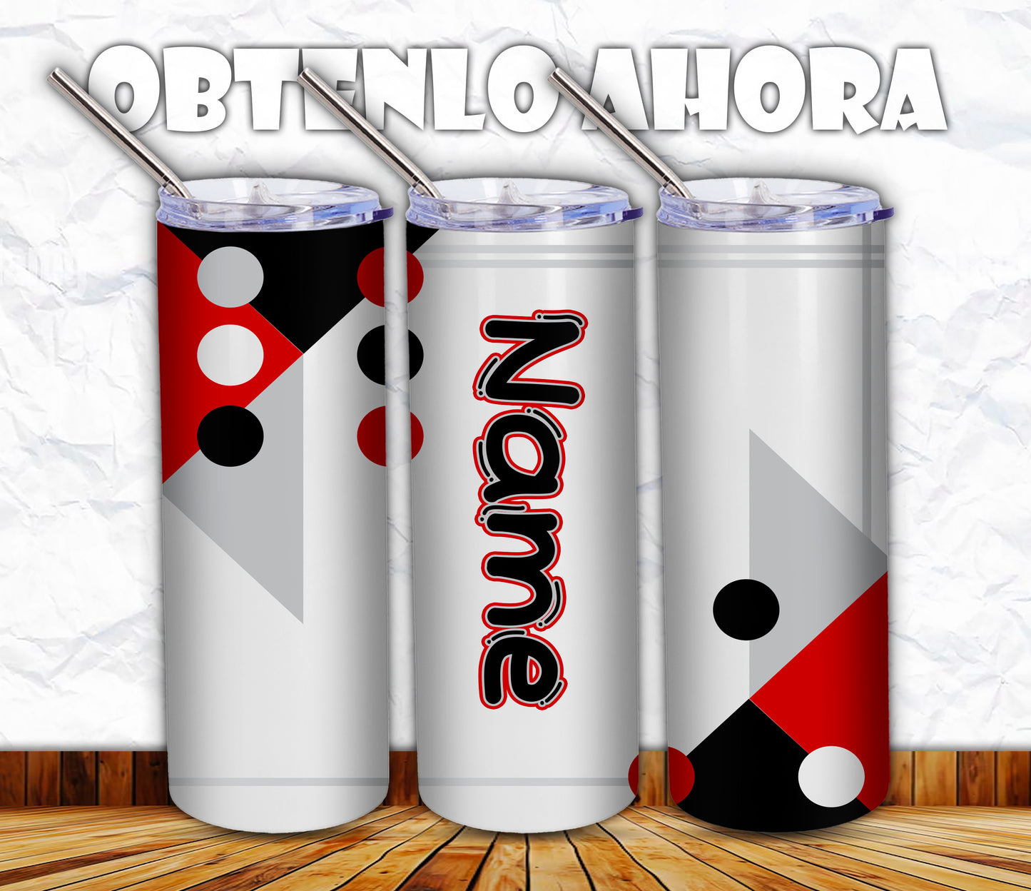 vaso 20oz personalizado con nombre domino  p033