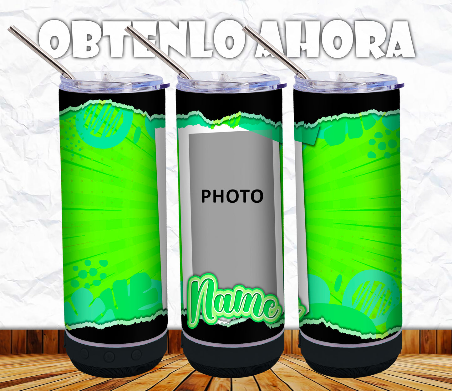 vaso personalizado 20oz con bocina p028