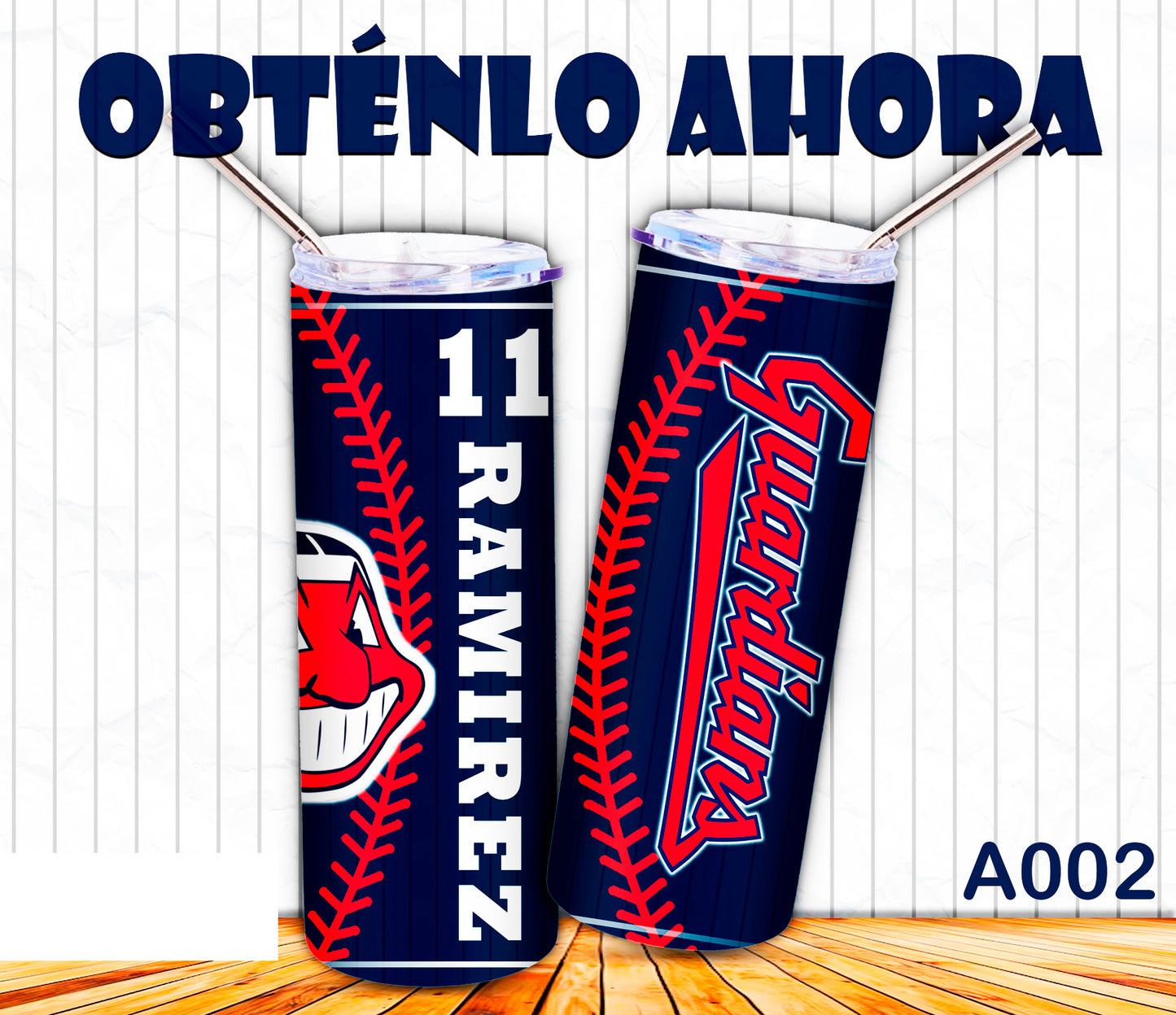 vaso 20oz pelota  ramirez11   guardians   a002