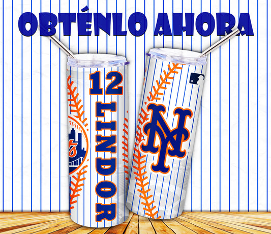 vaso 20oz pelota  lindor mets  a042