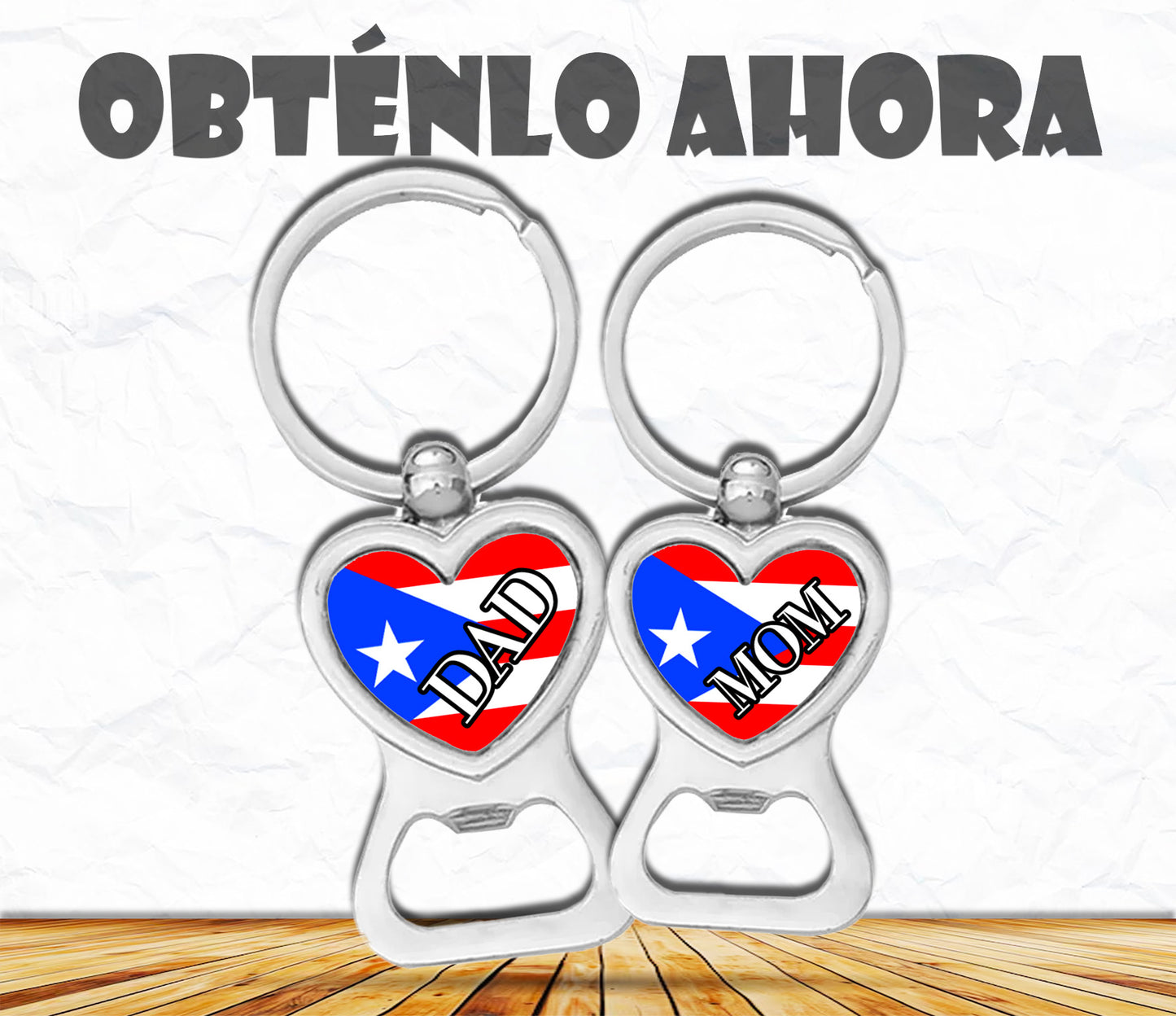 llaveros con destapador PR corazon  b004