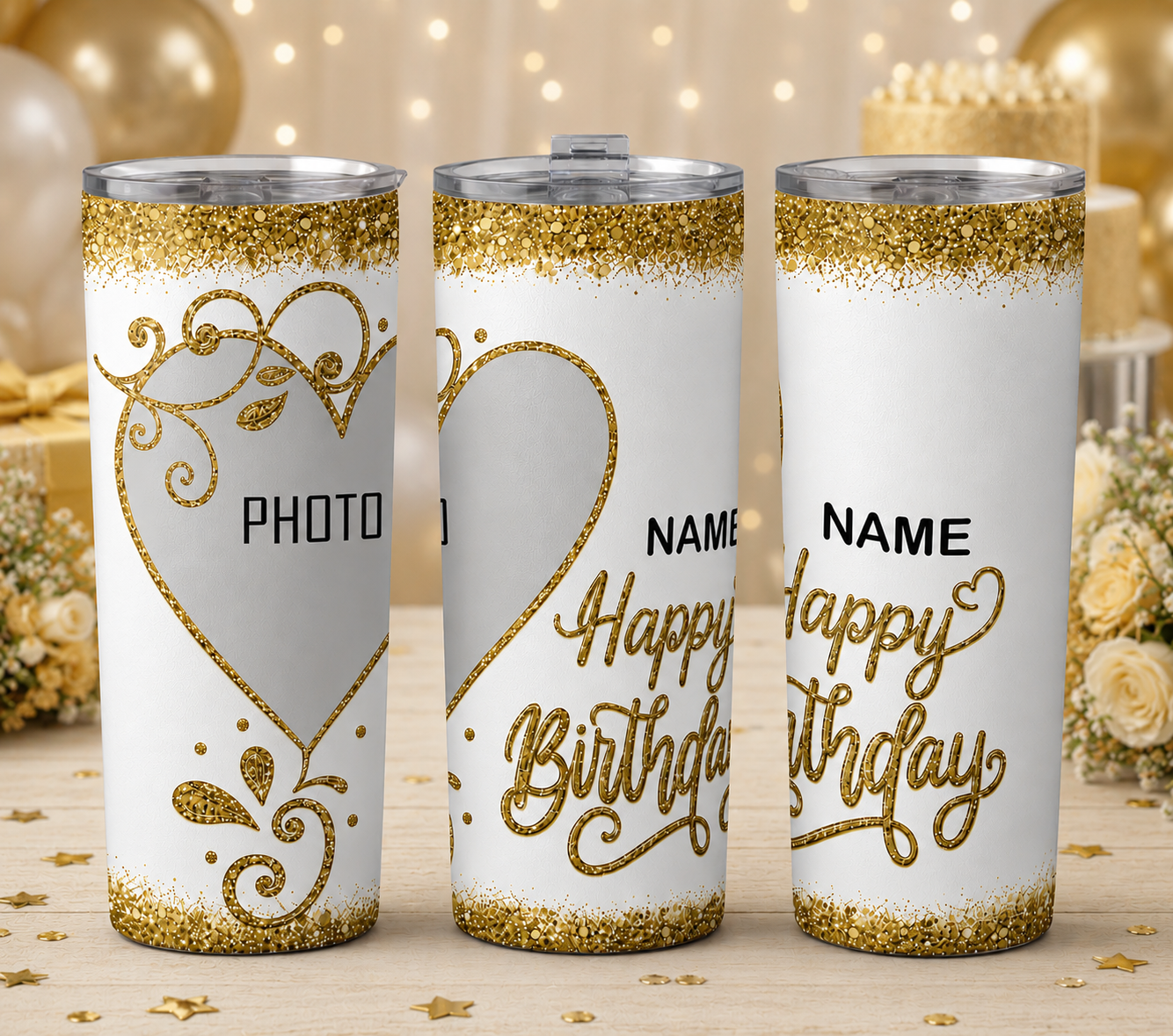 Vaso 20oz cumpleaños agrega foto y nombre para regalo p049