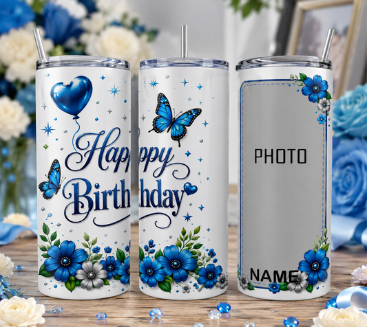 Vaso 20oz personalizable con foto y nombre de cumpleaños p051