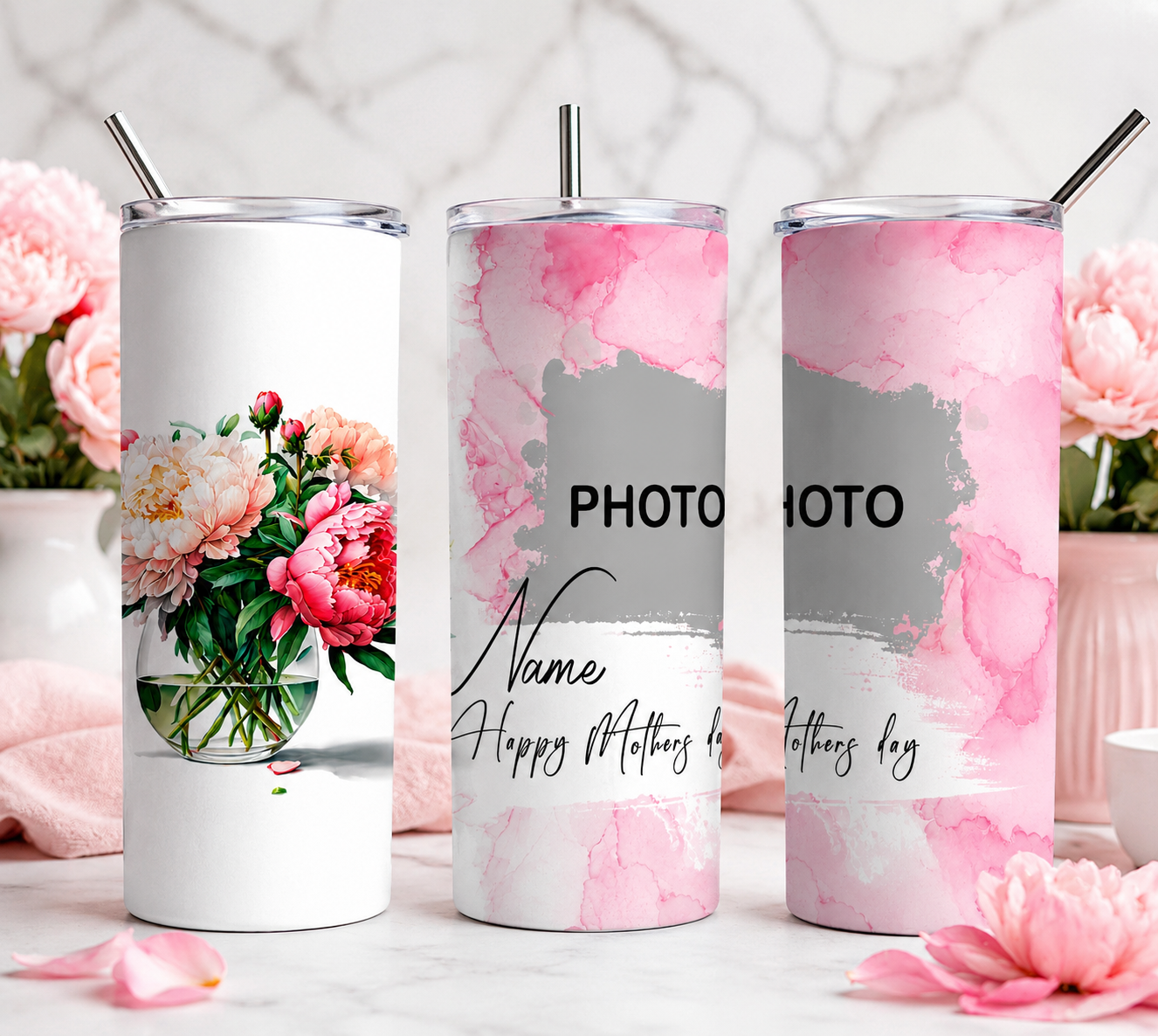 Vaso 20oz regalo para las madres agrega foto y nombre p054