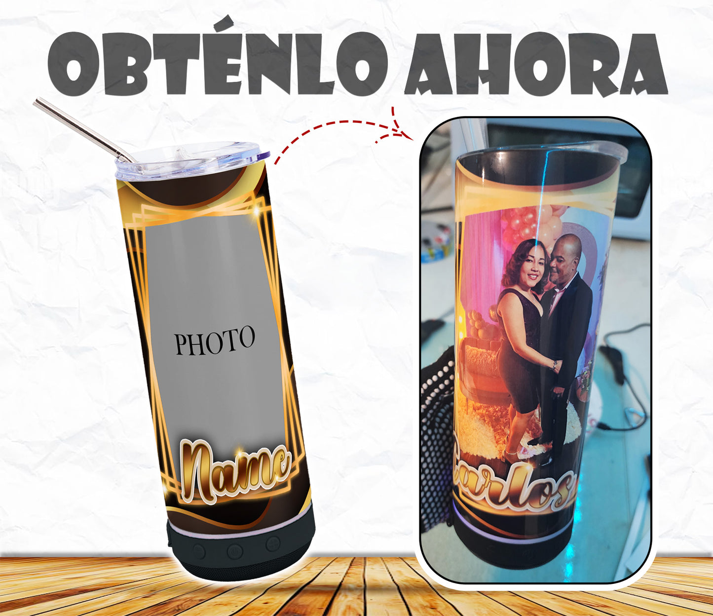 Vaso Personalizado Con bocina 20oz  p007