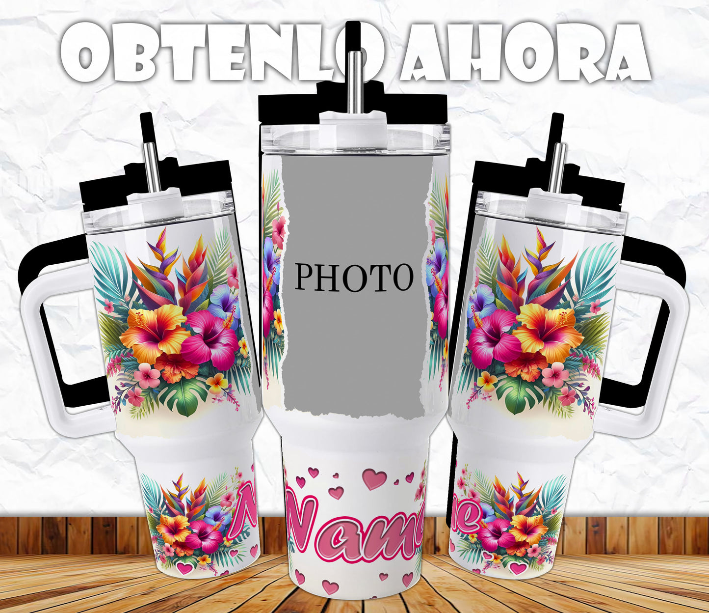 vaso con asa personalizado 40oz p019