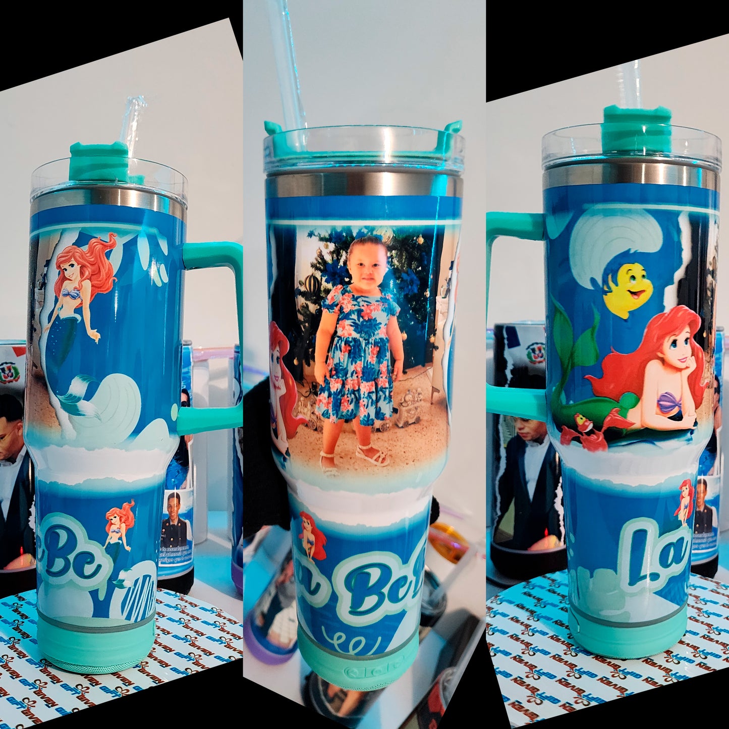 vaso con asa 40oz sirena personalizable p026