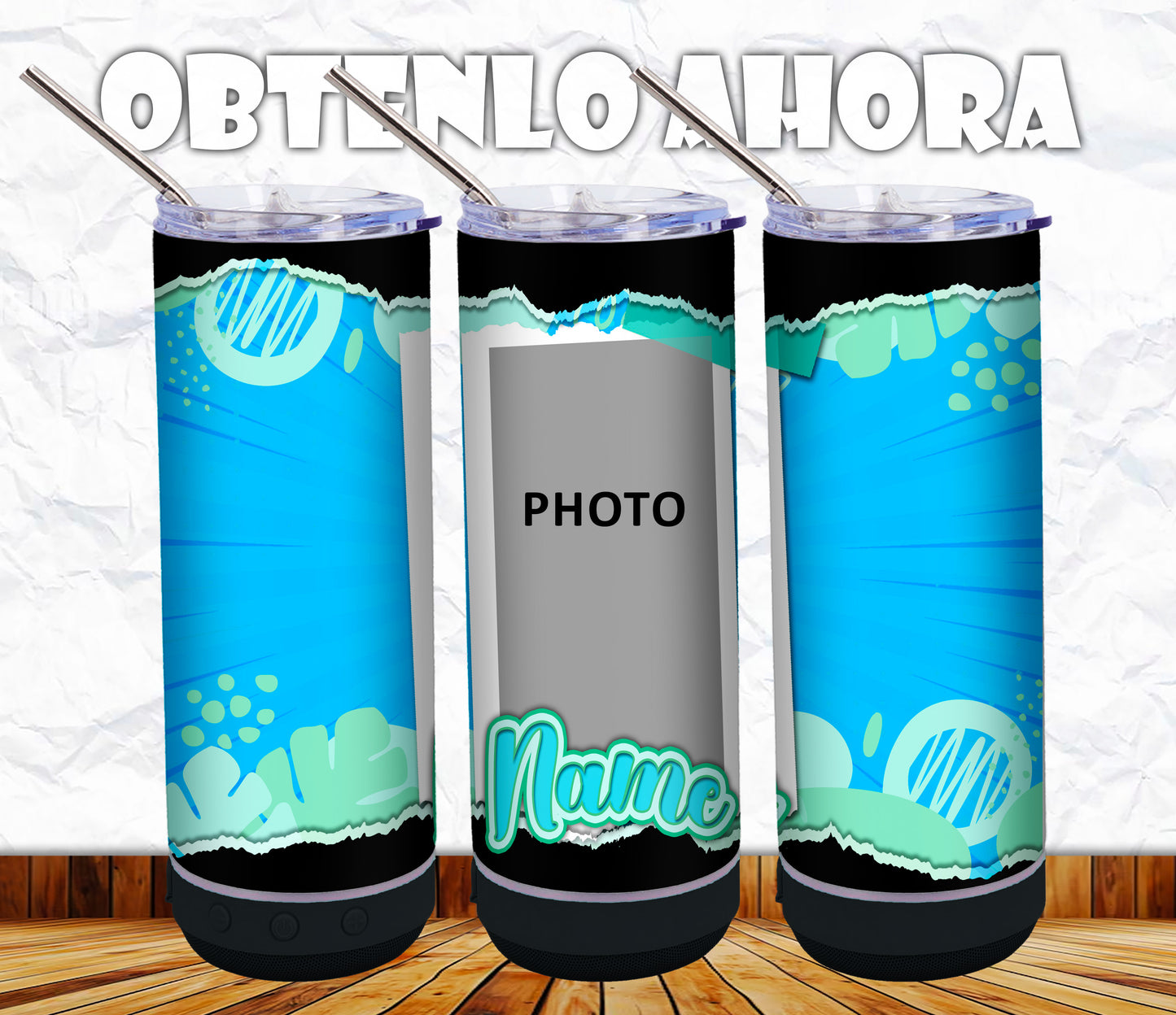 vaso personalizado 20oz con bocina p028