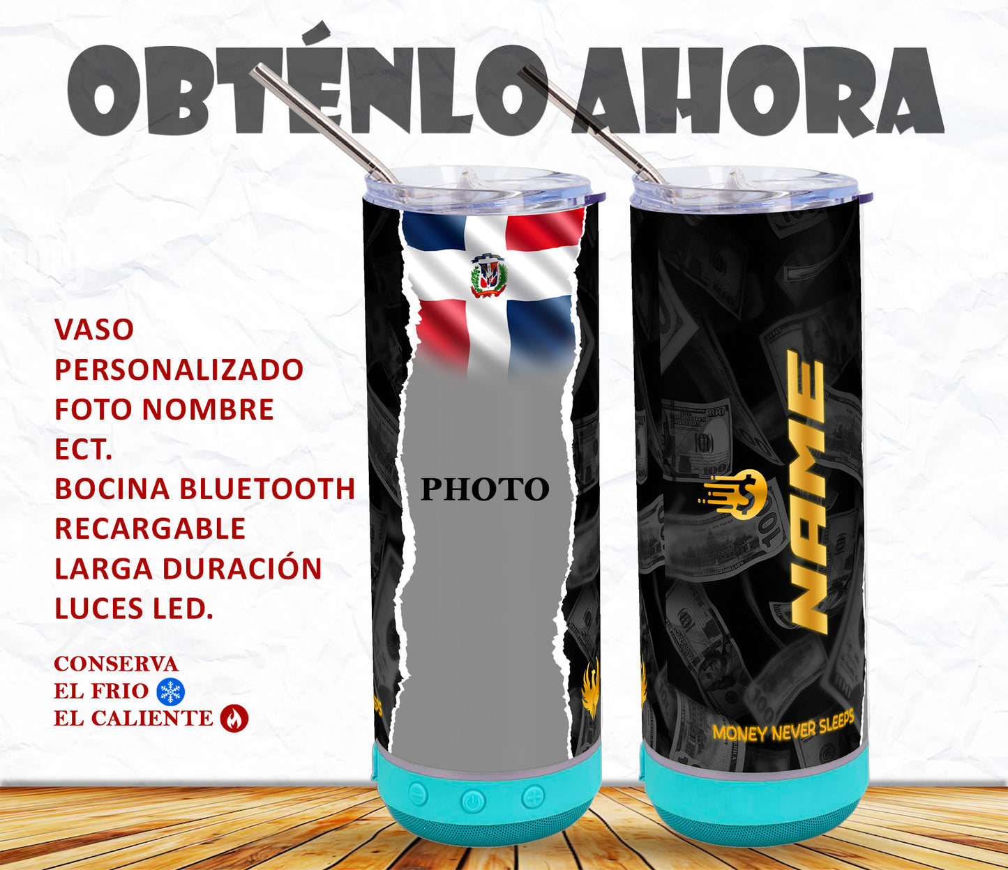 vaso 20oz Personalizado con bocina bluetooth p008
