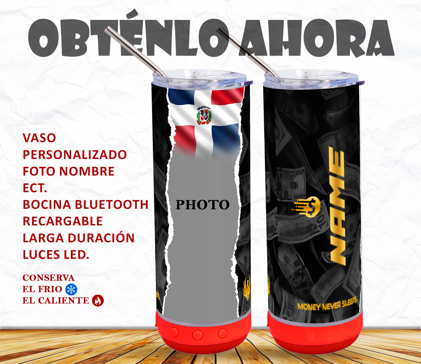 vaso 20oz Personalizado con bocina bluetooth p008