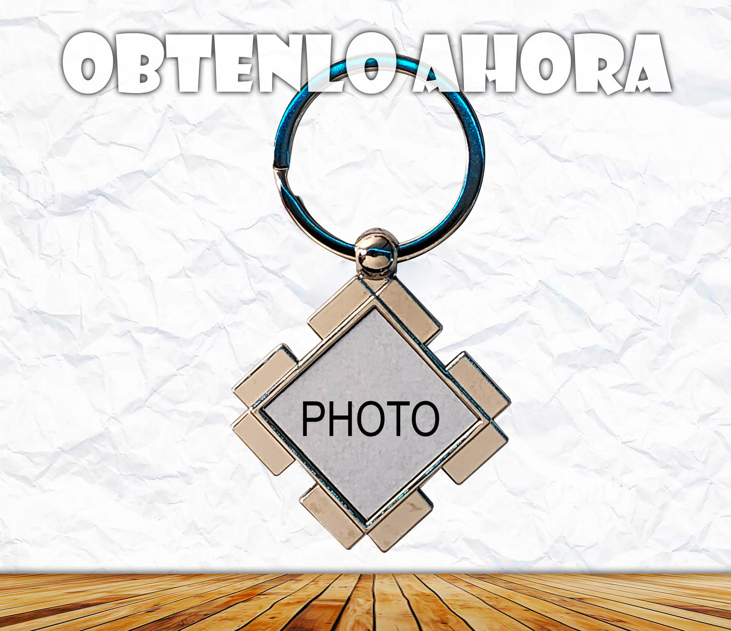llavero personalizado con foto de metal  p029