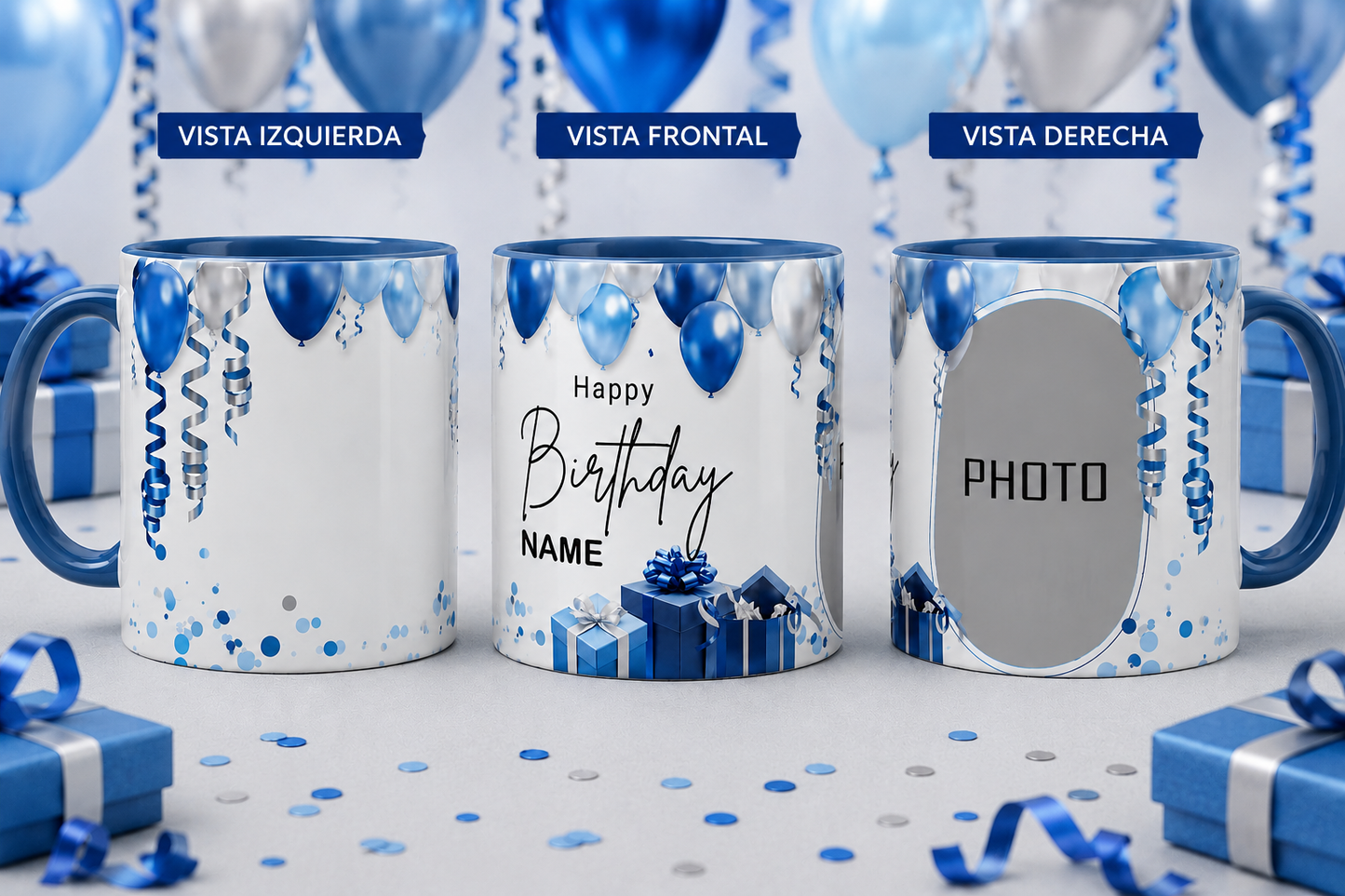 Taza 11oz cumpleaños personaliza con una foto y nombre p046