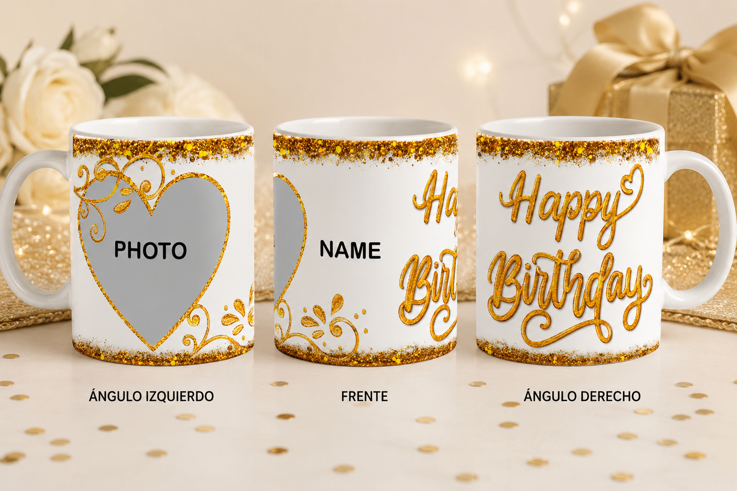 Taza cumpleaños 11oz agregale foto y nombre p048