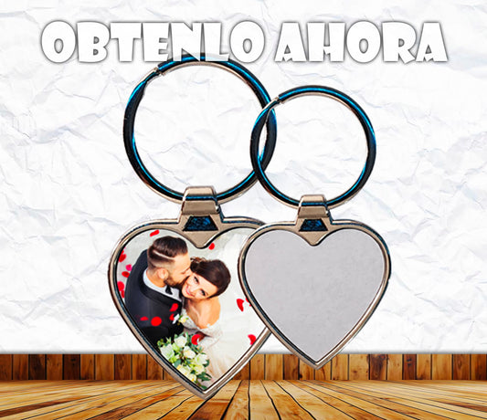 llavero personalizado con foto de metal  p029