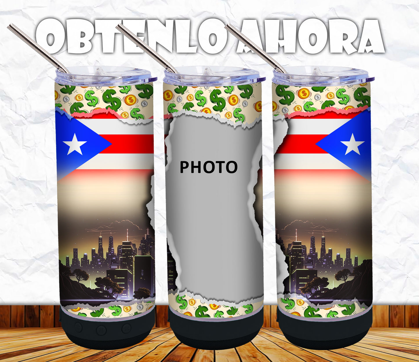 vaso 20oz personalizado con bocina p027