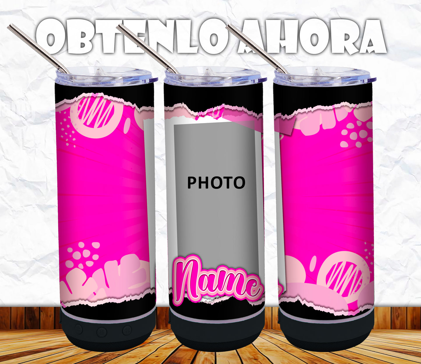 vaso personalizado 20oz con bocina p028